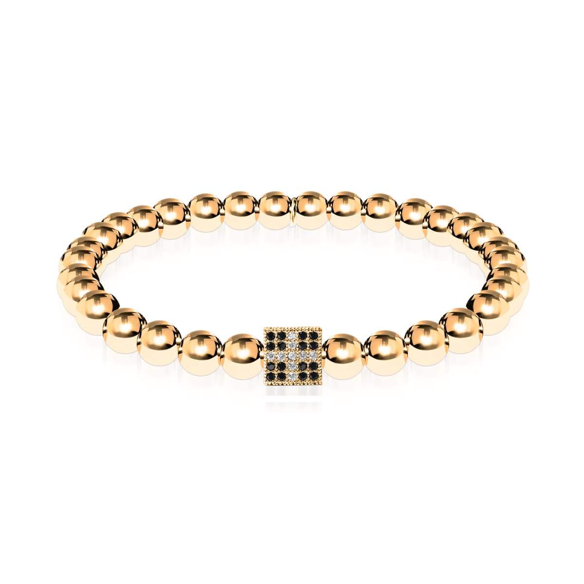 Chanceux | Or 18 carats | Bracelet à breloques dés en cristal